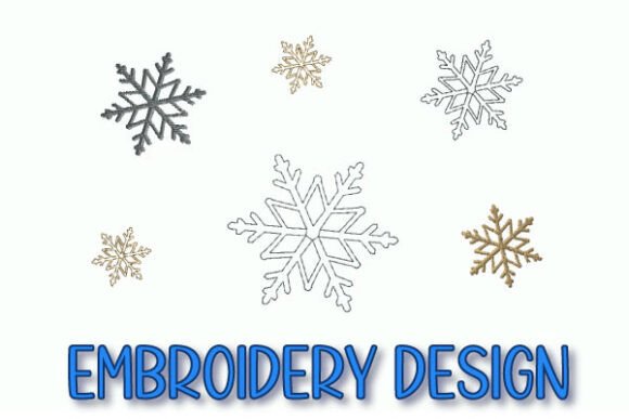 6 Snowflakes Embroidery Design