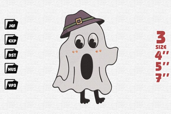 Cute Funny Boo Embroidery