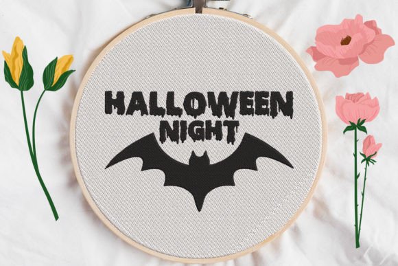 Halloween Night, Bat Embroidery
