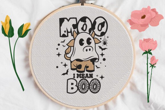 Moo I Mean Boo Embroidery